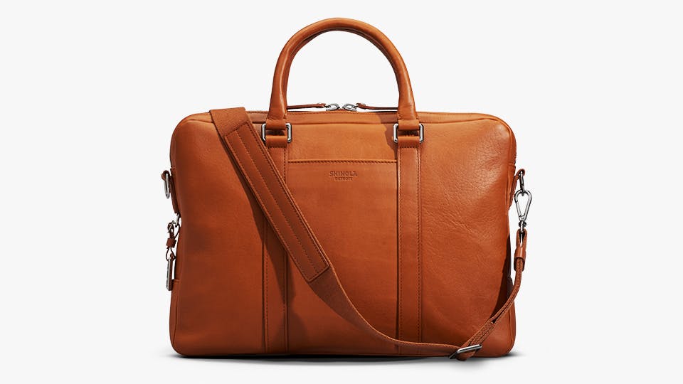 shinola leather briefcase